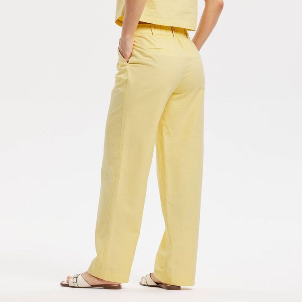 Women's High-Rise Full Wide Leg Trousers - A New Day Yellow XL - Picture 2 of 2